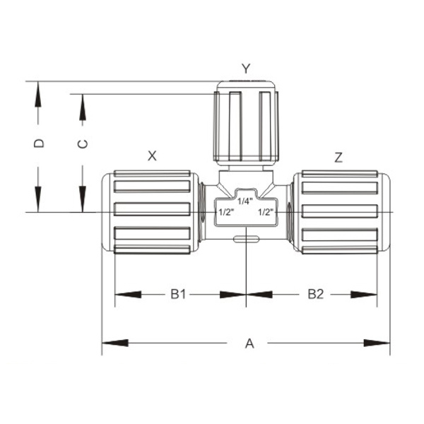 Expansion type variable diameter tee joint