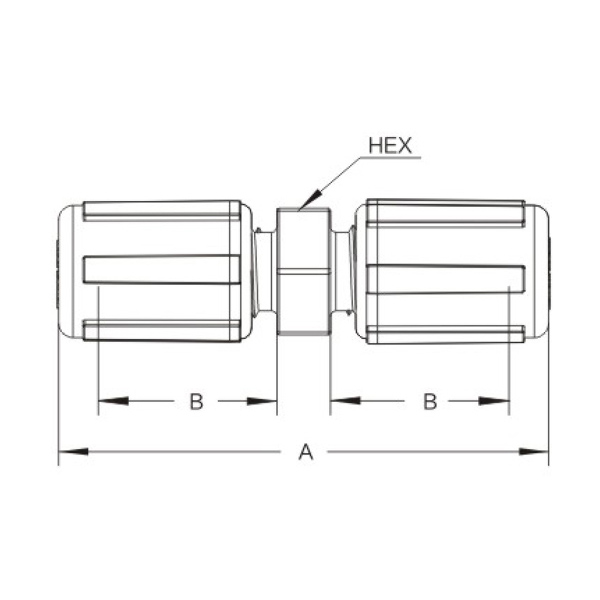 Expansion type equal diameter straight through joint