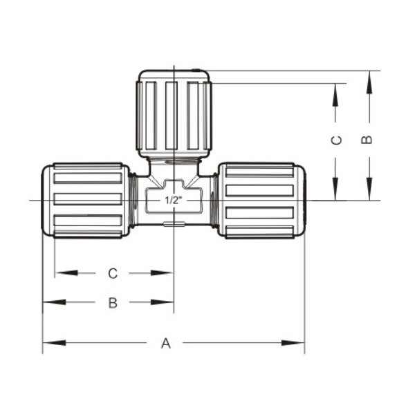 Expansion type equal diameter tee joint