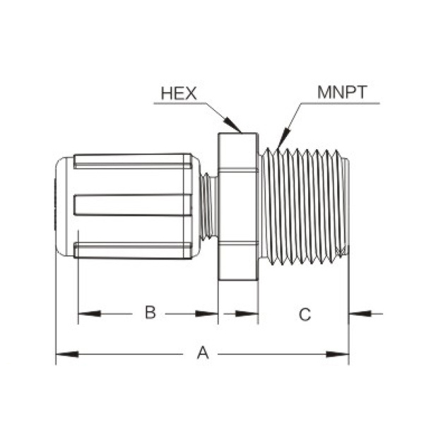 Expansion to NPT external thread straight connector